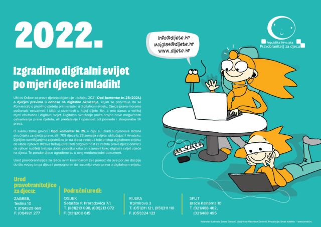 Naš kalendar za 2022. “Izgradimo digitalni svijet po mjeri djece i mladih!”